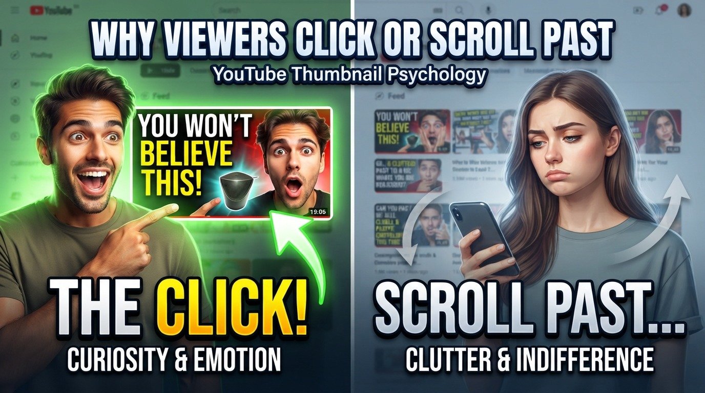 YouTube Thumbnail Psychology: Why Viewers Click or Scroll Past